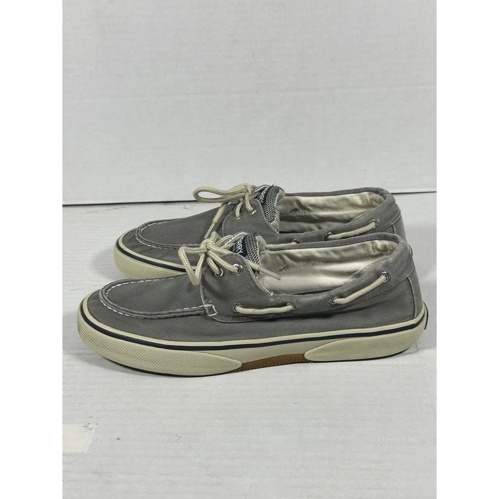 Sperry Bahama II Mens Grey Canvas Boat Shoes Sneakers 0772830 Size 10.5